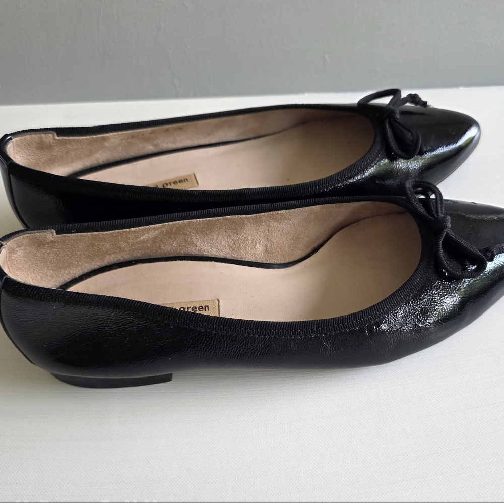 Paul Green Black Patent Leather Ballet Flats Bow Pointed Toe Women’s Size 8 - Picture 10 of 15